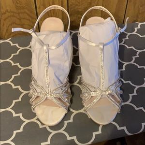 White heels with gems